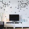 thumbnail image 4 of Black Branch Wall Stickers with Butterflies Vinyl Removable Peel and Stick Wall Decals Art Picture Decorations, 4 of 9