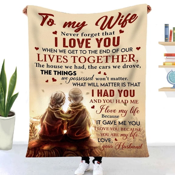 Blanket Husband To Wife Old Couple Never Forget That I Love You, To My Wife Blanket From Husband, 30x40in Fleece Blanket
