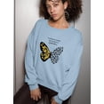 thumbnail image 2 of Leopard Butterfly Quote Sweatshirt Women -Image by Shutterstock, Female Medium, 2 of 4