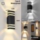 thumbnail image 3 of Apliques de pared LED impermeables Lámpara de pared de doble cabezal Bombilla reemplazable E27 para escaleras de habitación Iluminación de pared para jardín al aire libre Decoración, 3 of 5