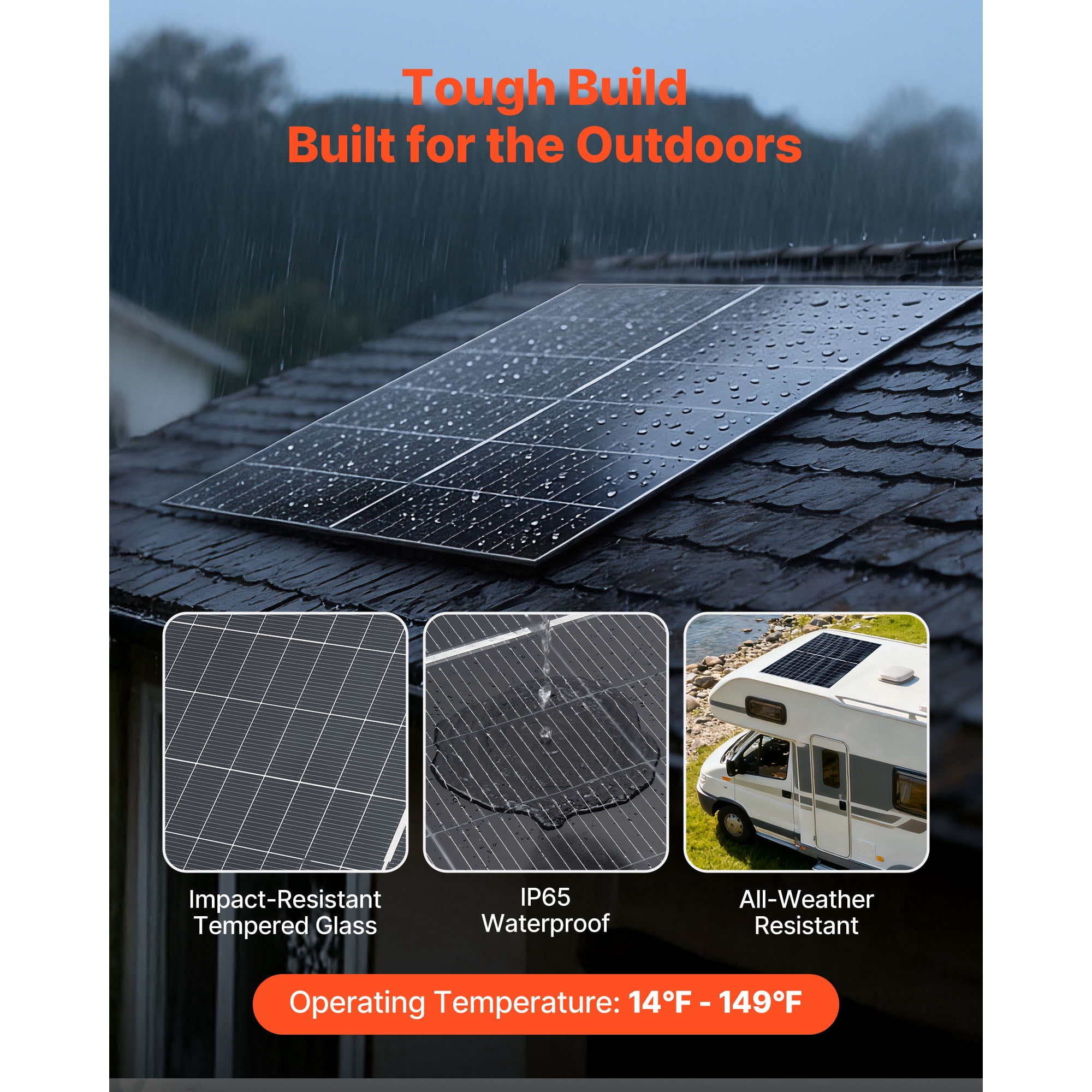 KFFKFF S400 Bifacial Monocrystalline Solar Panel 400W, 2 Pieces