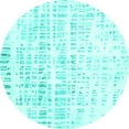 thumbnail image 1 of Ahgly Company Indoor Round Solid Turquoise Blue Modern Area Rugs, 5' Round, 1 of 4