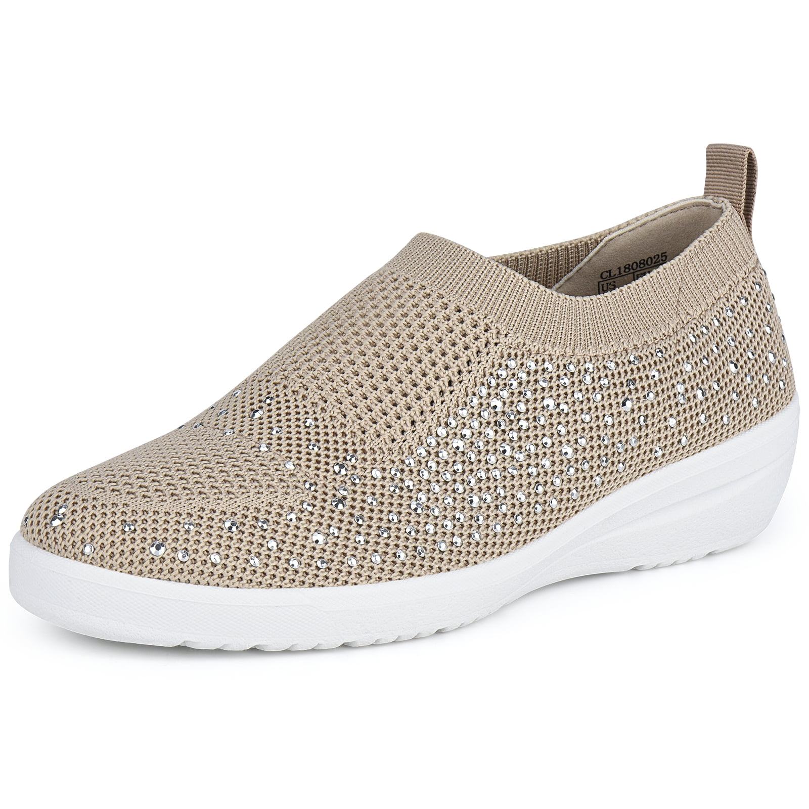 JENN ARDOR Womens' Slip-Ons Loafers Mesh Knit Walking Shoes Platform ...