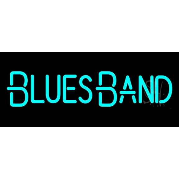 Blues Band LED Neon Sign 10" Tall x 24" Wide - inches Black Square Cut Acrylic Backing, with Dimmer - Premium built indoor Sign for Studio, Club, Home décor, Event, Workshop, Storefront.
