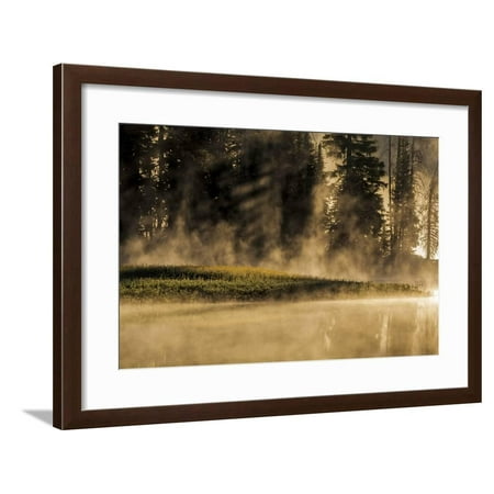 Steam Rises at Sunrise on Sparks Lake in the Deschutes National Forest Near Bend, Oregon, Usa Framed Print Wall Art By Chuck (Best Wood For Steam Bending)