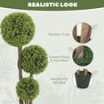 thumbnail image 4 of HOMCOM 4FT Artificial Boxwood Triple Ball Topiary Tree Set of 2, Green, 4 of 9