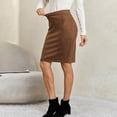 thumbnail image 6 of Gfyviroh Pencil Skirt for Women Comfy Faux Suede Slim Bodycon Skirts High Waist Stretch Office Casual Skirt, 6 of 7