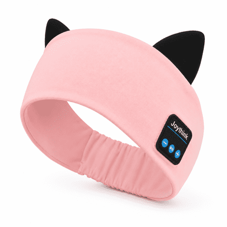 Joythink Kids Bluetooth Headband Headphones, Wireless Sleep Mask with Thin Speakers, Pink, One Size