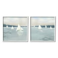 thumbnail image 2 of Stupell Industries Sailboats Grey Nautical Ocean View Coastal Painting White Framed Art Print Wall Art, Set of 2, 2 of 5