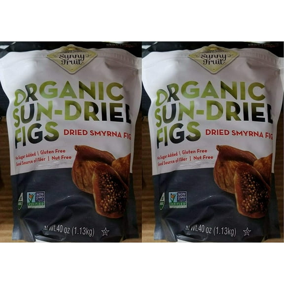 Sunny Fruit Organic Sun-Dried Figs ( 2 PACK 40oz Each Bag )
