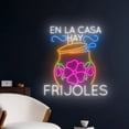 thumbnail image 2 of Handmadetneonsign En La Casa Hay Frijoles Neon Sign, Frijoles Wall Art Decor, Mexican Beans Wall Decor, 2 of 5