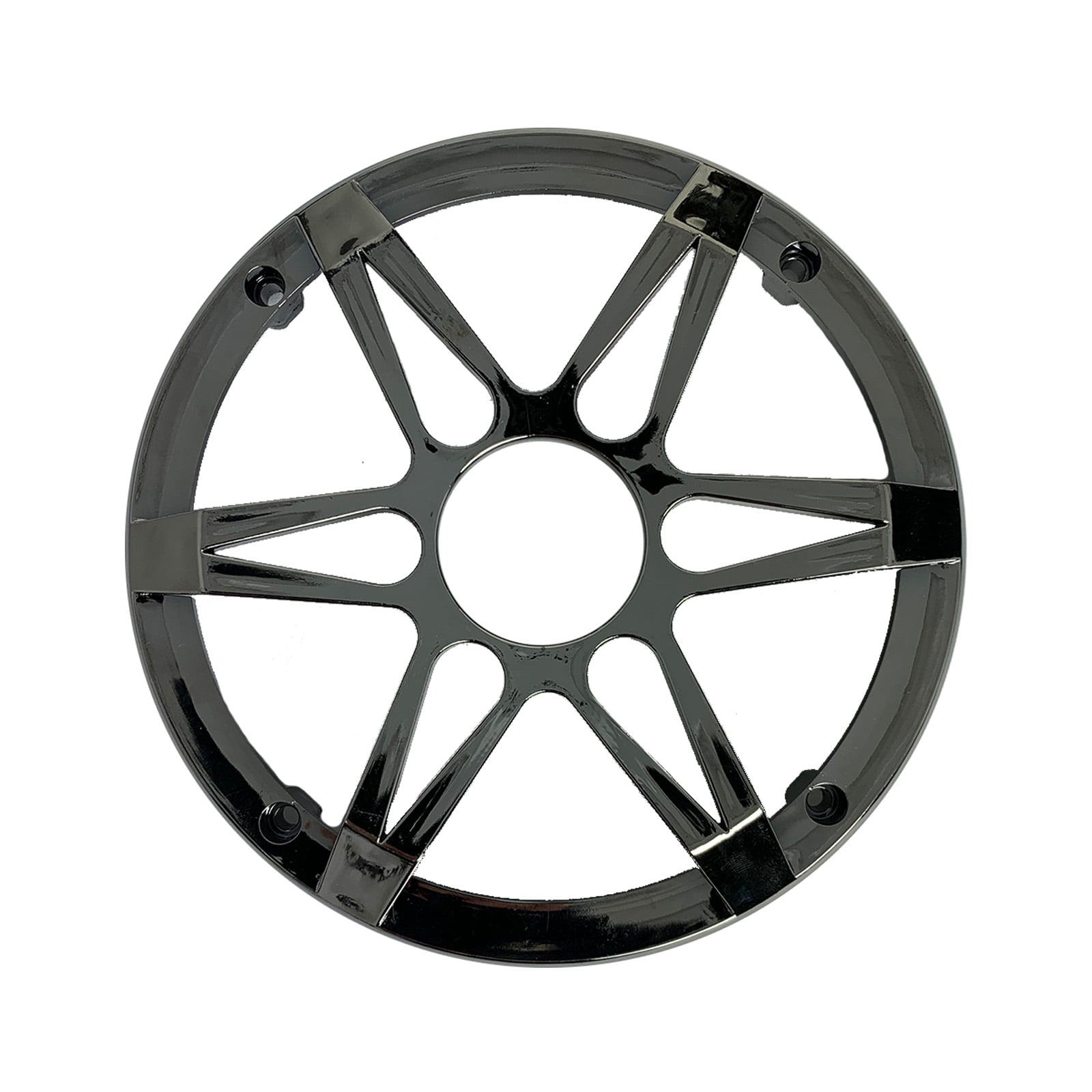 1 Pair (QTY 2) of Enrock Marine 6.5" 4-Ohm 120 Watt Peak Power Waterproof 2-Way Coaxial Speakers with MultiColor LED Lighting - Bundle Combo with Chrome and Charcoal Grilles