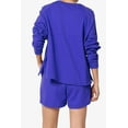 thumbnail image 2 of TheMogan Women's PLUS Cotton Terry Long Sleeve Oversized Top & Drawstring Shorts SET, 2 of 7