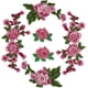 thumbnail image 1 of 6 parches bordados de flores rosas y verdes de 3 estilos, parche vintage para coser, parches florales surtidos para reparar insignias, apliques a granel, 1 of 5