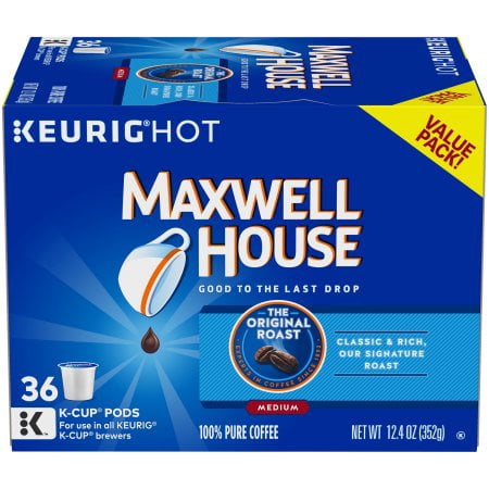 (2 Pack) Maxwell House Original Roast Coffee K-Cup Pods, 36