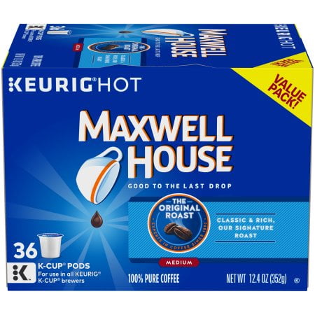 - (2 Pack) Maxwell House Original Roast Coffee K-Cup Pods, 36 count