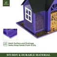 thumbnail image 4 of Kingsyard Weatherproof Metal Bird Feeder House, Triple Feeders for Outside Finch Cardinal, Purple, 4 of 7