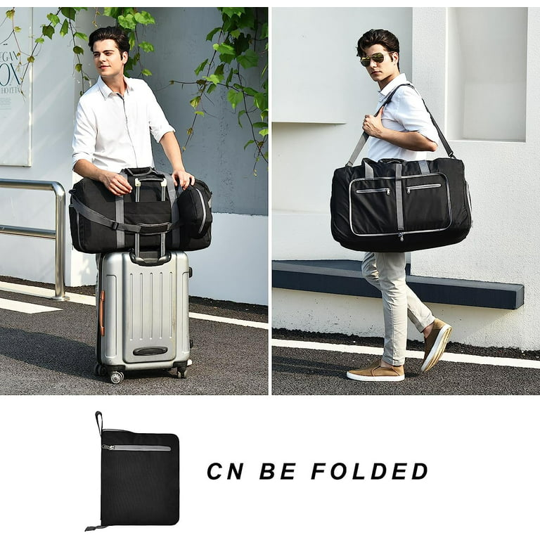 Weekender Duffle Bag for Men: Folding Waxed Canvas Duffle Bag