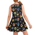 thumbnail image 2 of FOR U DESIGNS Colorful Dog Paw Sleeveless Dress for Toddlers Birthday Gifts Aesthetic Tank Swing Dresses Fashion Special Occasion Jumpskirt for Juniors Girls 5-6T, 2 of 6