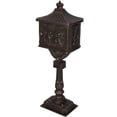 thumbnail image 6 of Bronze Standing Mailbox with Lock, Classic Cast Aluminum Outdoor Mailbox for Home and Garden, Includes 2 Keys, 6 of 10