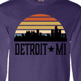 thumbnail image 4 of Inktastic Detroit Michigan Skyline Retro Long Sleeve T-Shirt, 4 of 5