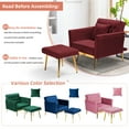 thumbnail image 6 of ACMEASE Accent Single Recliner Velvet with Adjustable Armrests and Backrest, Red Chair, 6 of 6