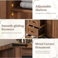 thumbnail image 6 of Huisuilinss 5 Drawers Dresser For Bedroom,48" Tall Wood Dresser With Sliding Barn Door,Dresser Storage Cabinet With Adjustable Shelf,Storage Organizer For Bedroom Hallway Living Room Kitchen, 6 of 8