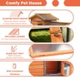 thumbnail image 3 of Outdoor 2 Story Quail Cage for 6 Quail with Weatherproof Brooder Box, Indoor Hutch for Guinea pig with Tray, Orange, 3 of 9