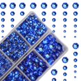 thumbnail image 1 of 4000 piezas de piedras de cristal redondas de fijación en caliente, piedras de cristal, diamantes de imitación con parte trasera plana (zafiro), 1 of 5