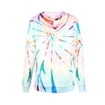 thumbnail image 5 of Capreze Ladies Sweatshirts Long Sleeve Hoodies Hooded Neck Sweatshirt Athletic Pullover Tie Dye Peacock Blue XXL, 5 of 6