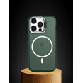 thumbnail image 1 of Funda verde brillar para iPhone 14 Pro compatible con MagSafe con soporte de anillo de cámara integrado, 1 of 5