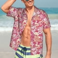 thumbnail image 5 of KLL Men's Hawaiian Shirt Short Sleeve Button Down Beach Shirts-Sweet, 5 of 5
