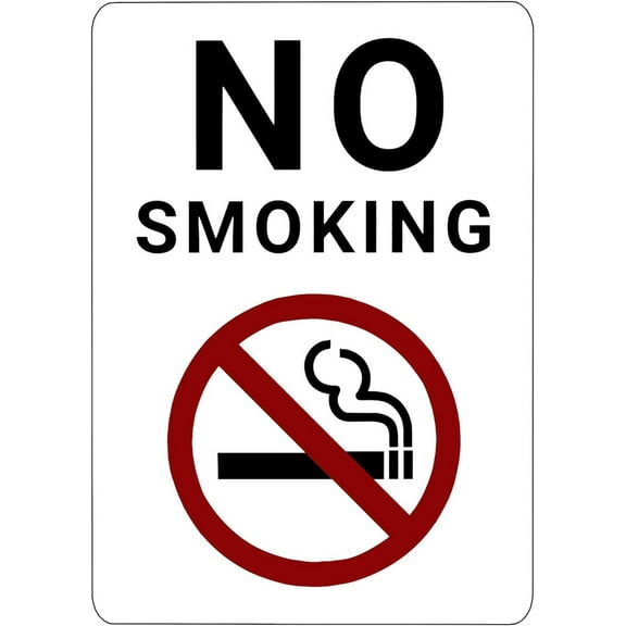 ADA CENTRAL SIGNS - No Smoking Sign with Icon - ADA Compliant Digitally Printed Text Wall Sign - Smoke-Free Area, No Smoking Allowed Signs for Offices, Businesses, & Restaurants - Vinyl 14” x 10”