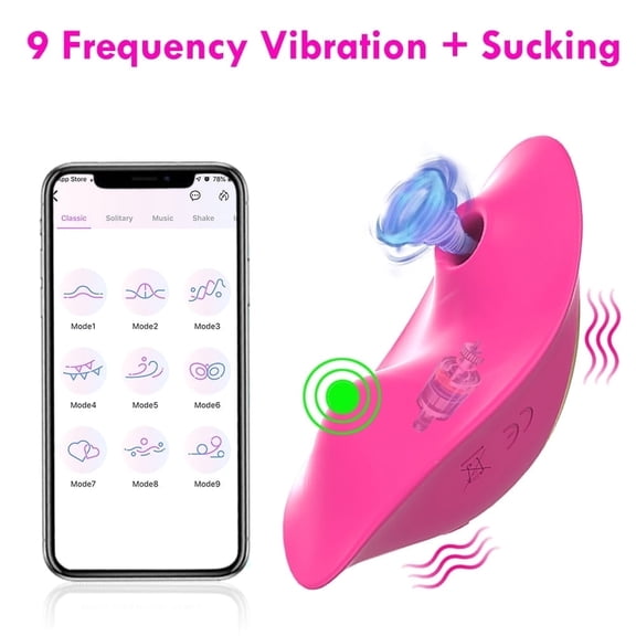 Birdsexy Wearable Panty Vibrator with APP Control, 9 Sucking Vibrating Modes Adult Toys for Women, Female Wearable Sucking Vibrating Massager Rose Red
