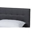 thumbnail image 4 of Baxton Studio Devan Mid-Century Engineered Wood Tufted Platform Bed, Full, Dark Grey/Walnut, 4 of 6