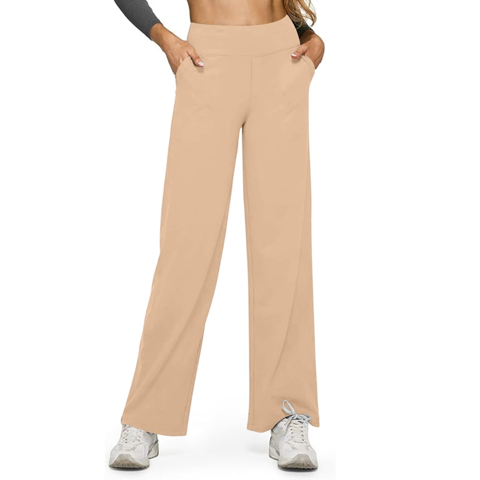 WULMLEO Cooliflex Pants for Women, Softygrace - High Rise Silky Soft Pull-On Comfort Pant, Pulisa Womens Pants Khaki 2XL