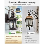 OPAXIS Motion Sensor Outdoor Porch Lights, 2 Pack Oil Rubbed Bronze Exterior Light Fixture, Dusk to Dawn Outdoor Lighting Wall Mount for Patio, Garage