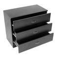 thumbnail image 3 of Side Table, MDF Wood Nightstand 3-Drawer Dresser Black, 3 of 6