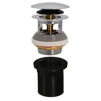 Westbrass Integrated Overflow Coarse Thread Tip-Toe Drain with ABS Adapter, Polished Chrome