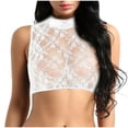 thumbnail image 2 of LSLJS Haut Court Sans Manches en Maille Transparente pour Femmes, Lingerie Décontractée en Dentelle, 2 of 8