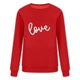 thumbnail image 4 of TIMIFIS Chandail Molletonné Surdimensionné pour Femmes Valentines Day Tenue Femmes Décontractée Chandail à Col Rond à Enfiler Hauts Mignon Imprimé Amour Chandail à Manches Longues Chemise - Printemps/été, 4 of 4