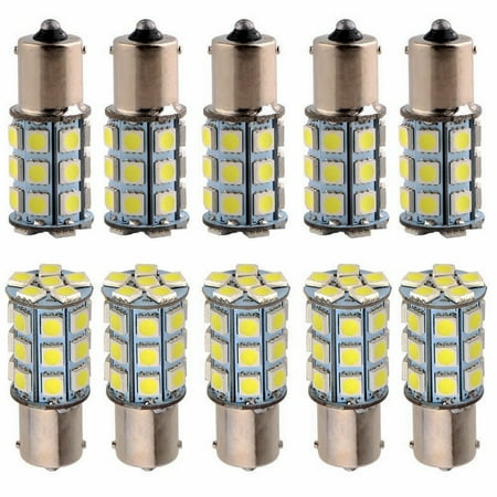 - 10x 12V 1156 6000k BA15S 27-SMD Car Camper Backup LED Light Bulbs 1141 (White)