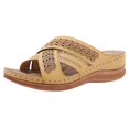 thumbnail image 1 of asdoklhq Summer Sandals for Women Rollback or Clearance,Women Summer Slip-On Wedges Beach Open Toe Breathable Sandals Embroidery Shoes, 1 of 6