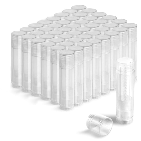 NOGIS 36 PCS Lip Balm Tubes,5g Twist-up Lip Gloss Balm Containers BPA Free & Leak Free,Clear Empty Lipstick Tubes with White Caps for DIY Homemade Lipsticks,Chapsticks,Solid Perfume,Gifts