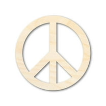 Bigger Better | Unfinished Wood Peace Symbol Shape |  DIY Craft Cutout 36" / 1/2"