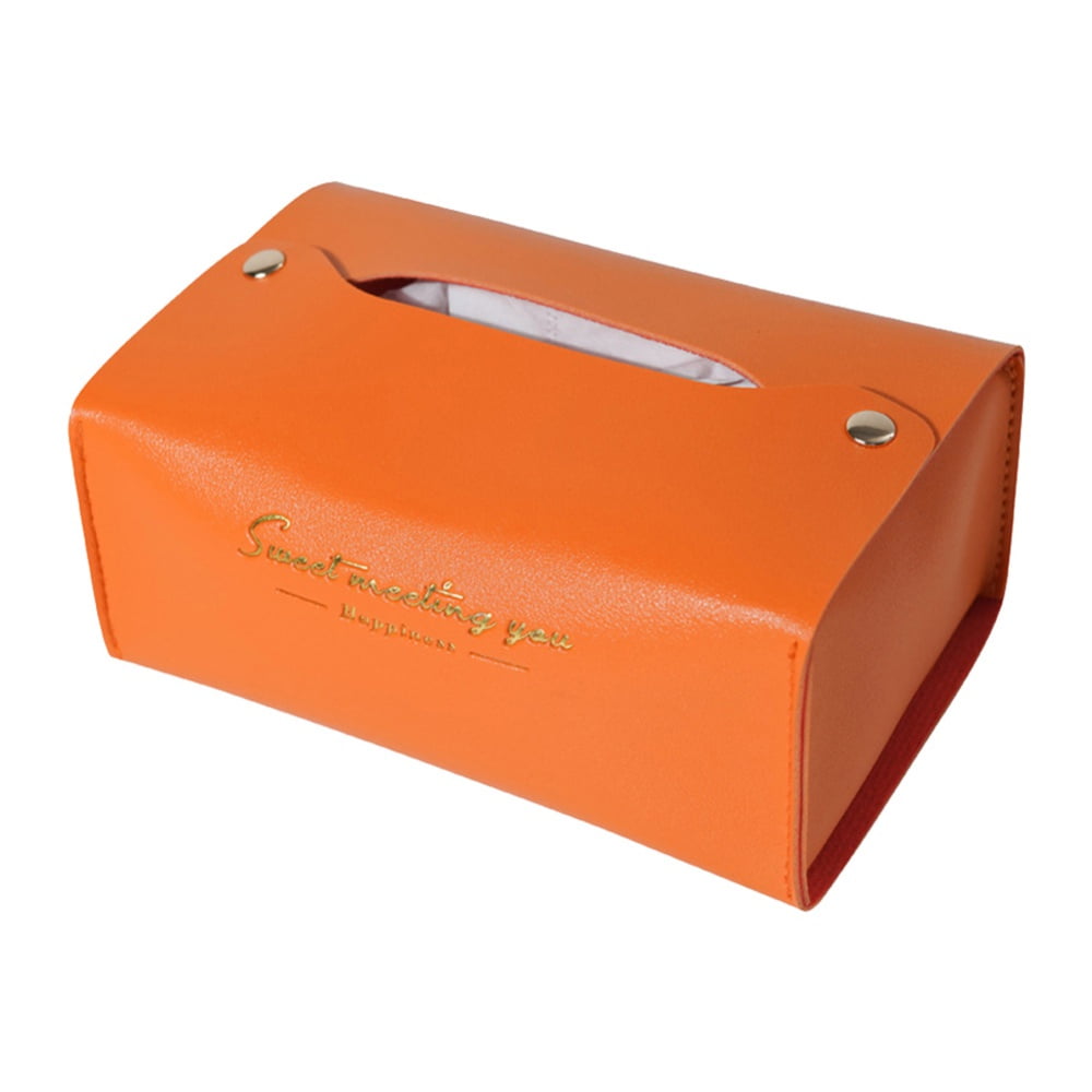 HOTWINTER Tissue Box Cover Rectangular Tissue Box Holder Leather