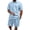 Blue, variant on Men's 2 Piece Casual Outfit Polo Shirt and Shorts Set Summer Beach Vacation Tracksuit for Daily Wear