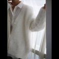 thumbnail image 4 of Cárdigan de Mujer, Suéter de Larga, Cárdigan con Botones y Cuello en V, Prenda de Punto de Moda. Crema L, 4 of 8