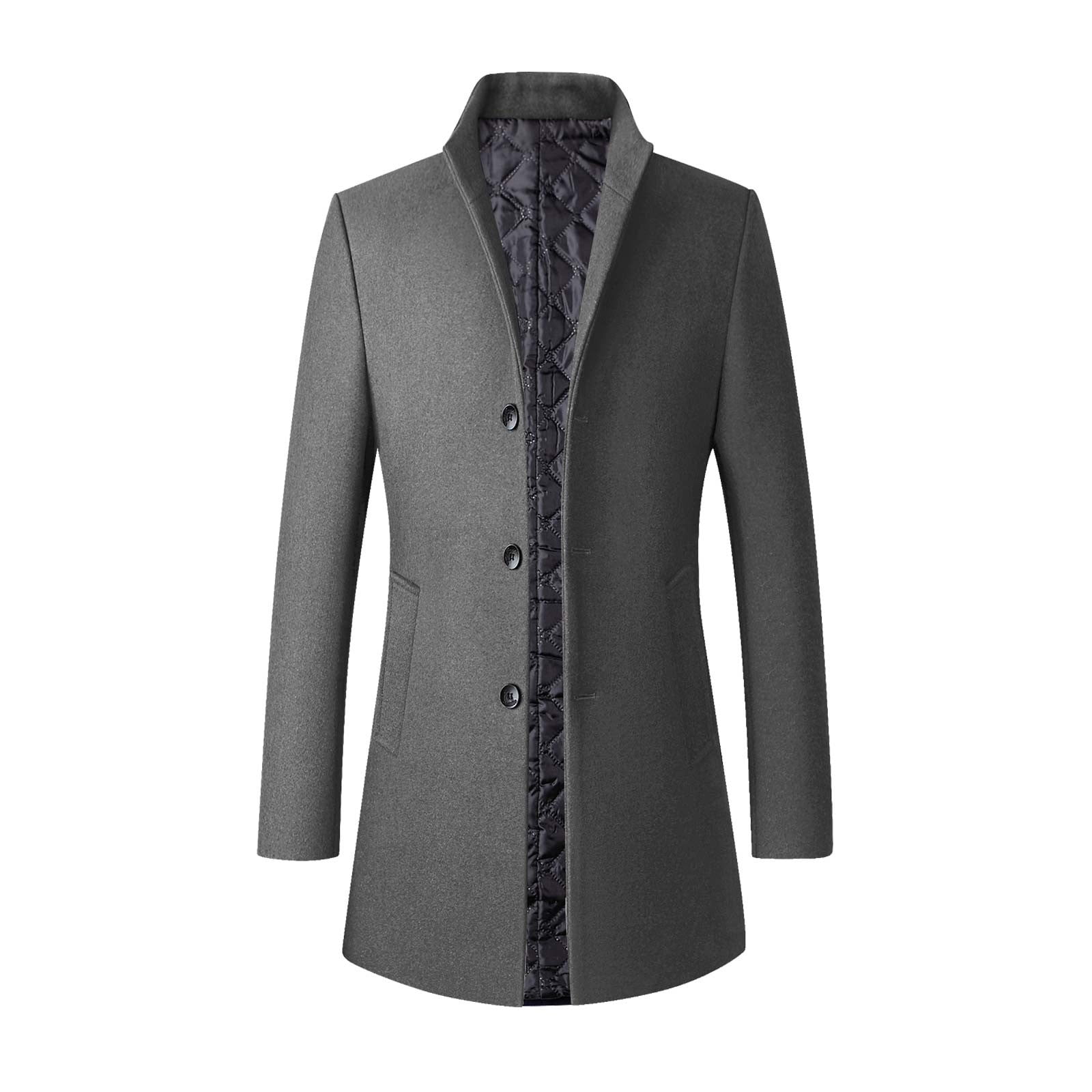 Babysbule Jackets for Men Winter Men's And Winter Business Woolen