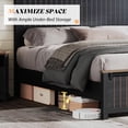 thumbnail image 5 of amerlife Farmhouse King Size Bed Frame with Sliding Barn Door, Dark Grey, 5 of 5